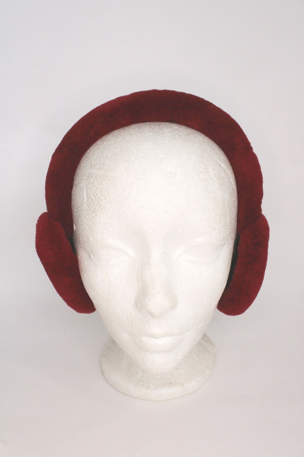 BRAND NEW RED SHEARED BEAVER FUR EARMUFFS EAR WARMERS WOMEN WOMAN