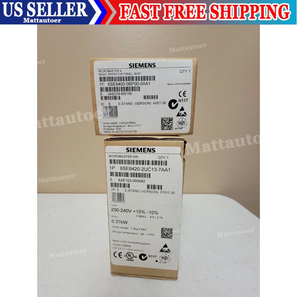 New Siemens 6SE6420-2UC13-7AA1 6SE64202UC137AA1 MICROMASTER420 without filter