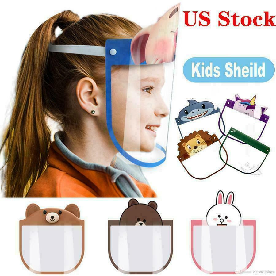 2 Pcs OF Kids Safety Full Face  Shield Protective Clear Film Dustproof Anti-Fog