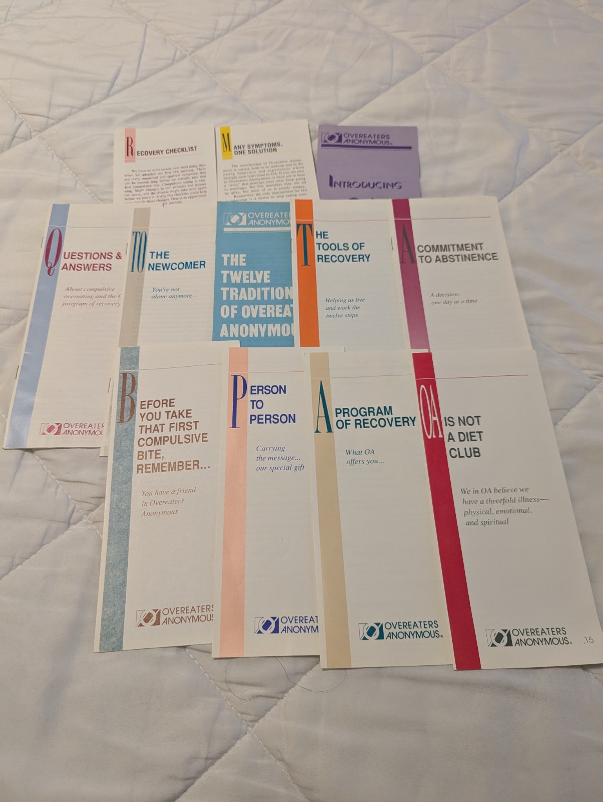 Pamphlets From Overeaters Anonymous Lot Handouts and More See Photos for Details