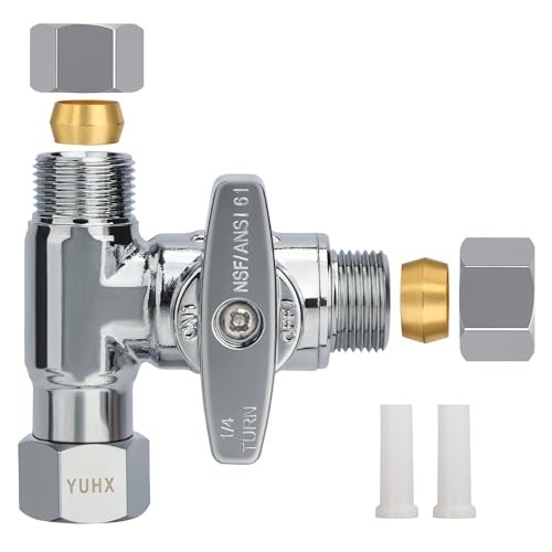 Brass Angle Stop Add-A-Tee Valve,3/8 x 3/8" 3/8x3/8x 3/8 Compression Tee Valve