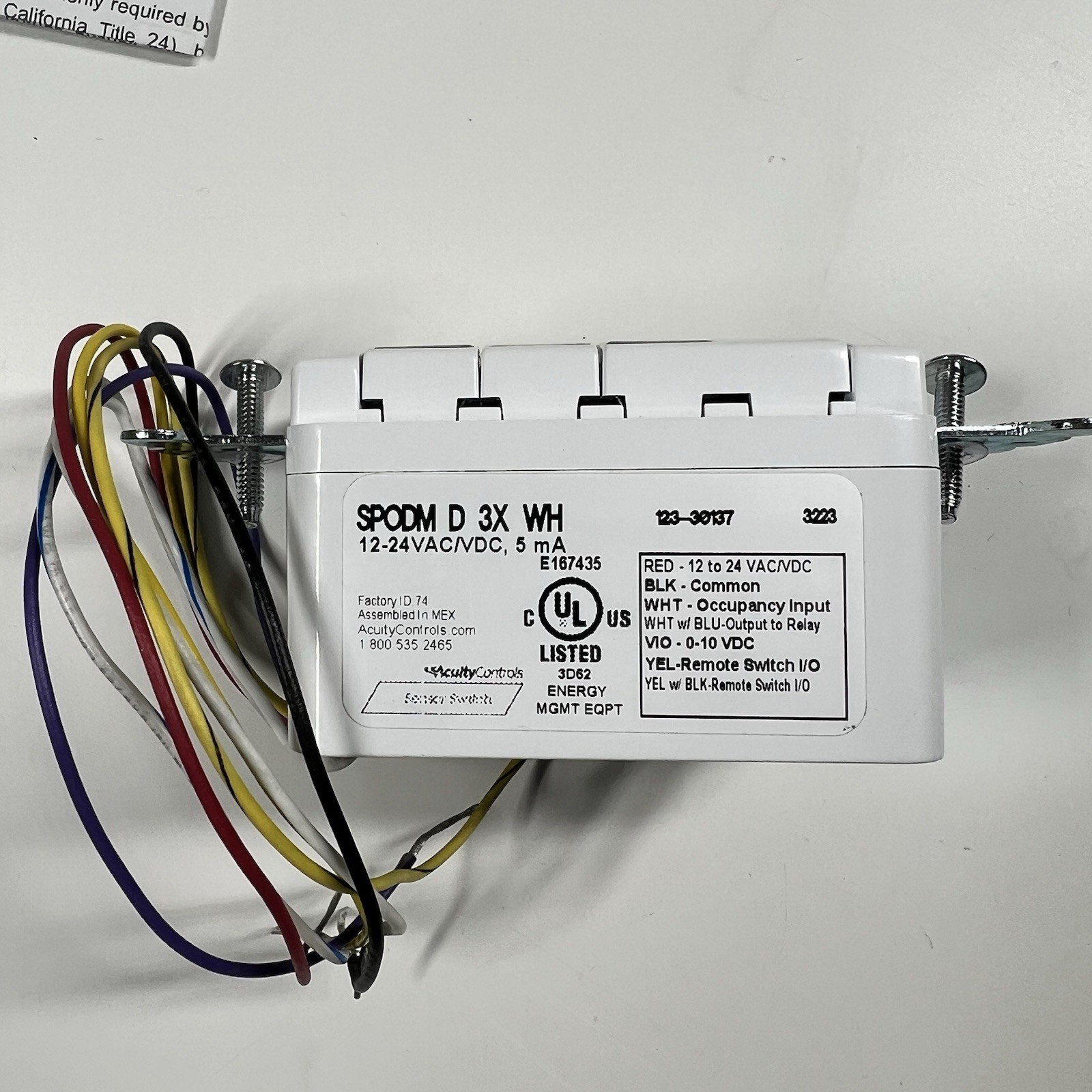 Acuity Controls Sensor Wall Switch SPODM D 3X WH White Interface SwitchPod New