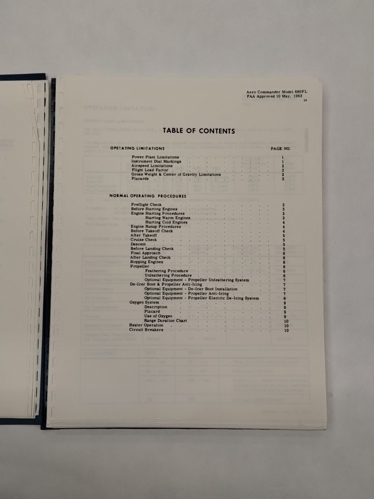 Grand Commander 1968 Model 680FL Flight Manual-Original