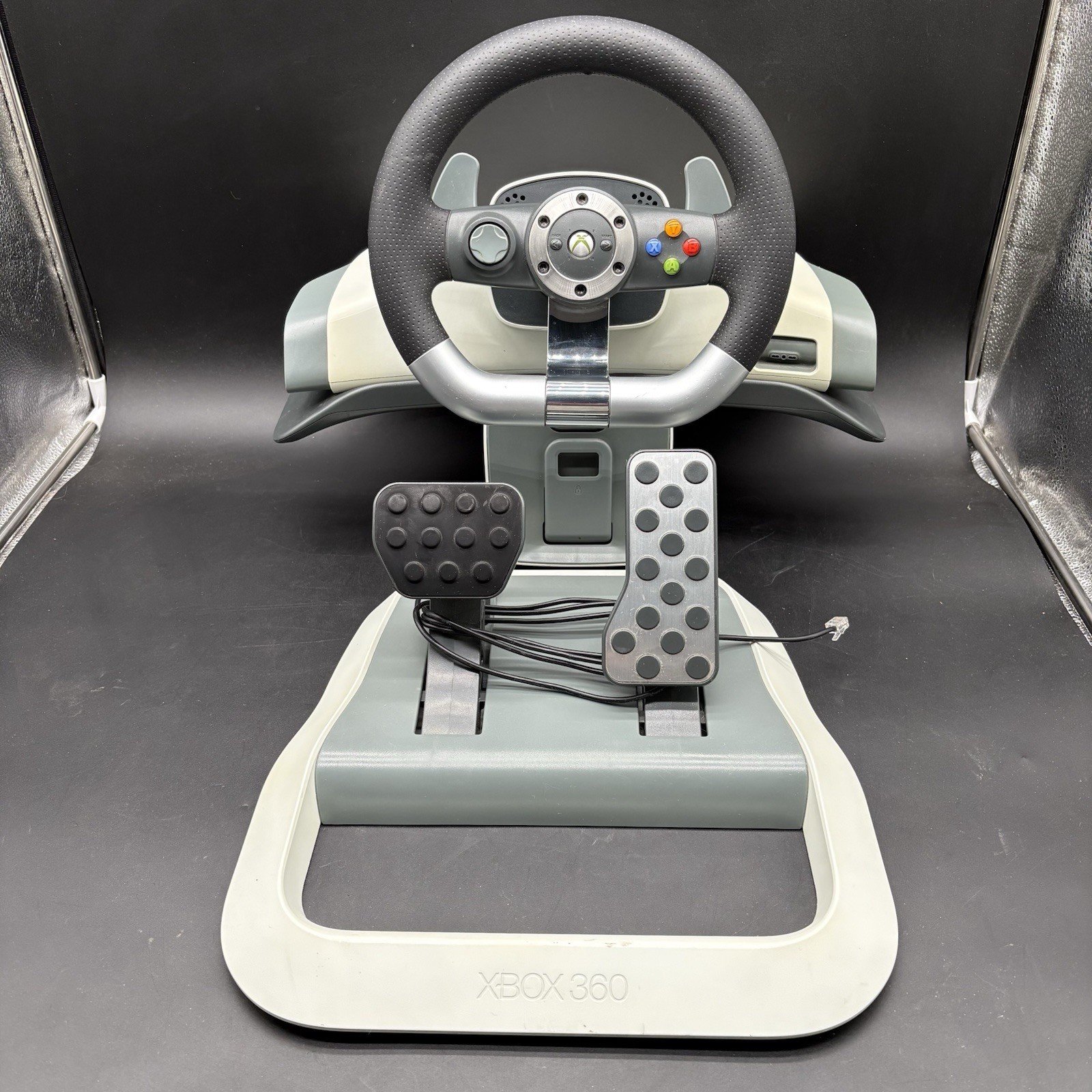 Microsoft Xbox 360 Wireless Racing Steering Wheel With Pedals No Power Cord