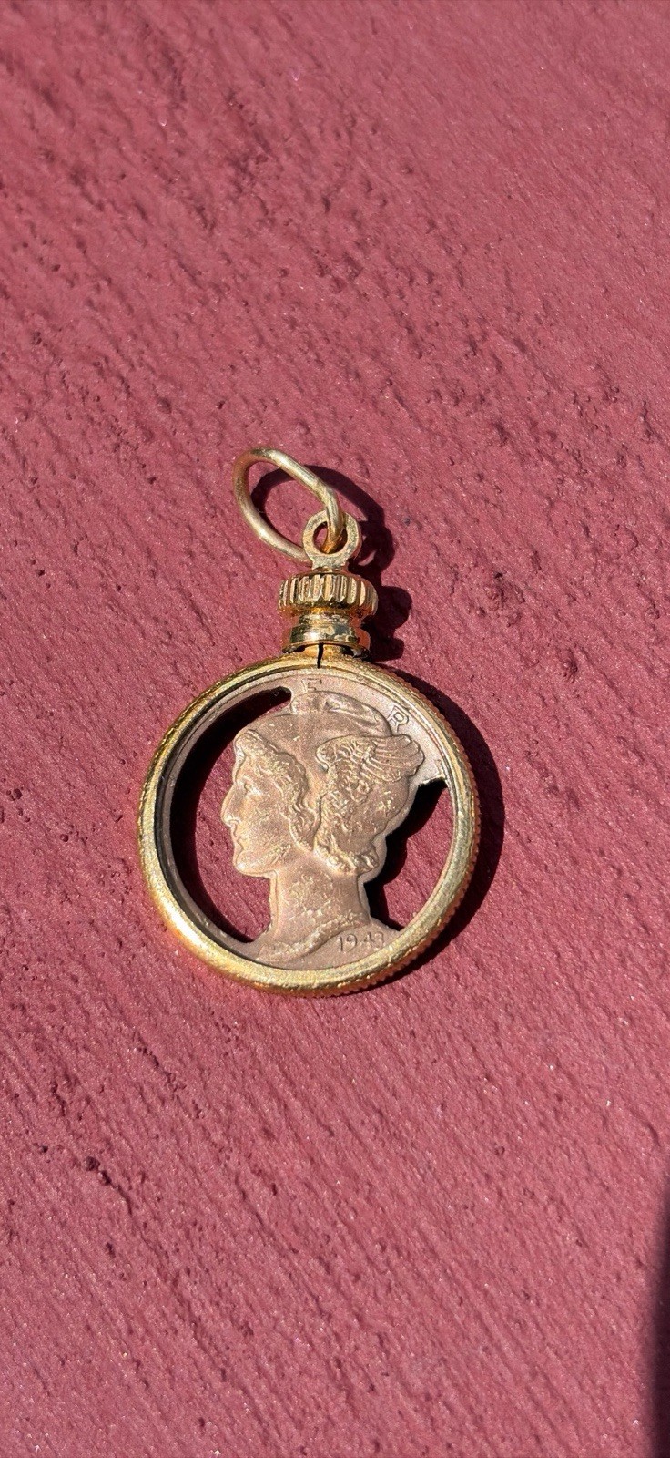 Cut-Out Coin - 1943 10c Mercury Head Silver Dime Host Coin Charm Pendant