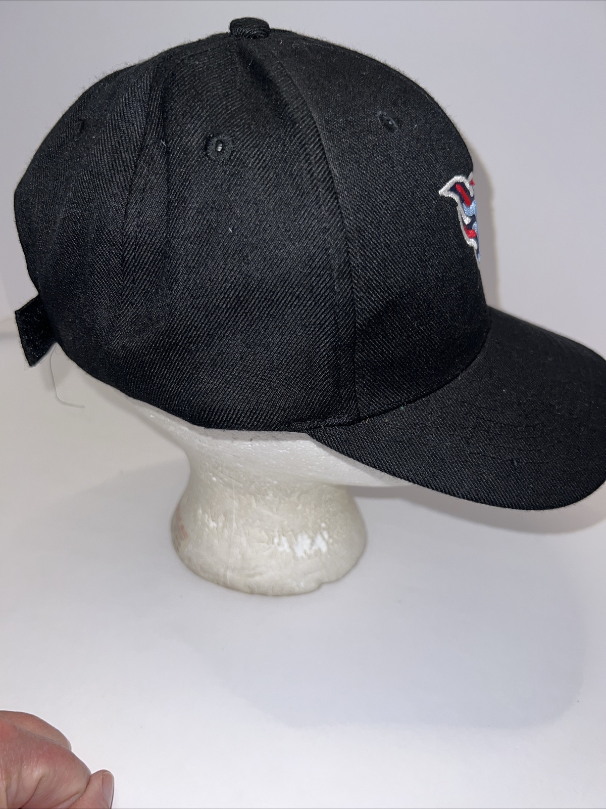 Tennessee Titans Logo on Black Hat Cap Acrylic Hook Loop Unbranded