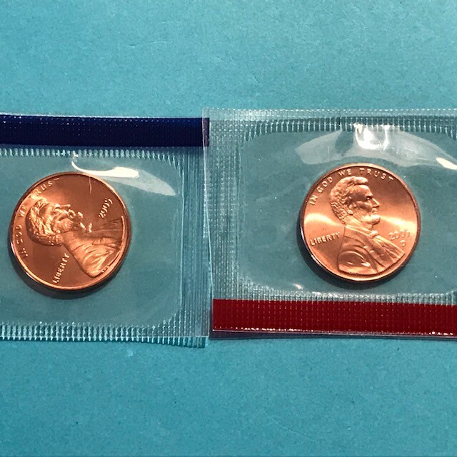 2005 P&D Lincoln Cents Unc in Mint Cello   FREE SHIP