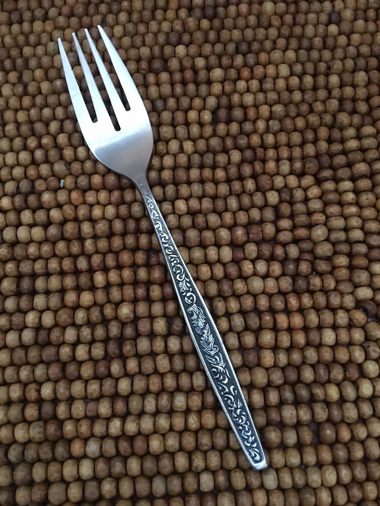 Unbranded Satin Stainless Korea Scroll Leaf  Salad Fork 6 1/8”