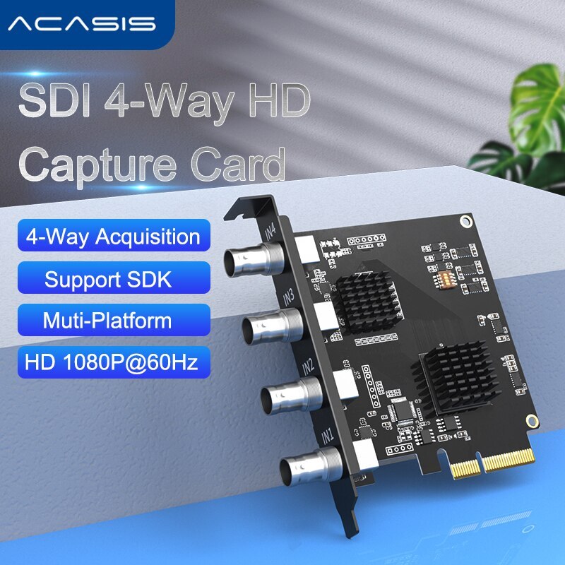 Acasis 4 SDI Input PCIe Capture Card 4 Channel 1080P 60FPS Broadcast Recorder
