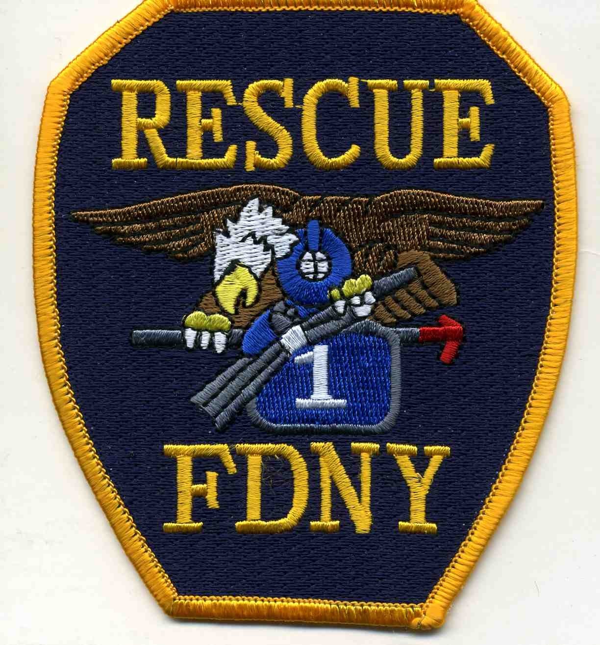 New York City - FDNY  Rescue - 1 "EAGLE", NY (3.75" x 4.25" size) fire patch