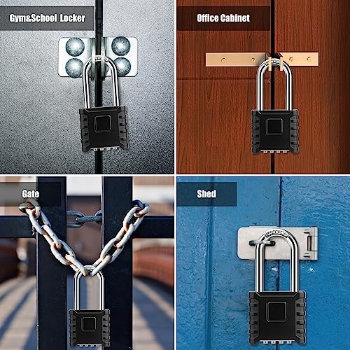 2 Pack Heavy Duty 2.3in Long Shackle Combination Padlocks - High Security for Gy