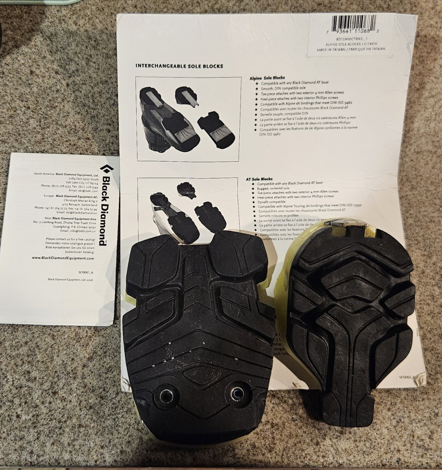 Black Diamond Ski Boot Alpine Sole Block Used Parts Only