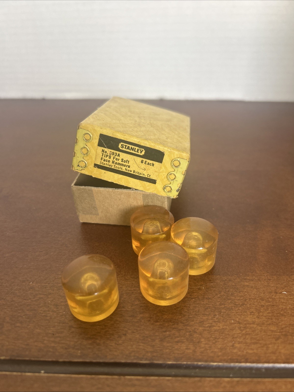 Vintage Stanley Soft Faced Hammer Tips in Box of 4 No. 593A Hammer Parts