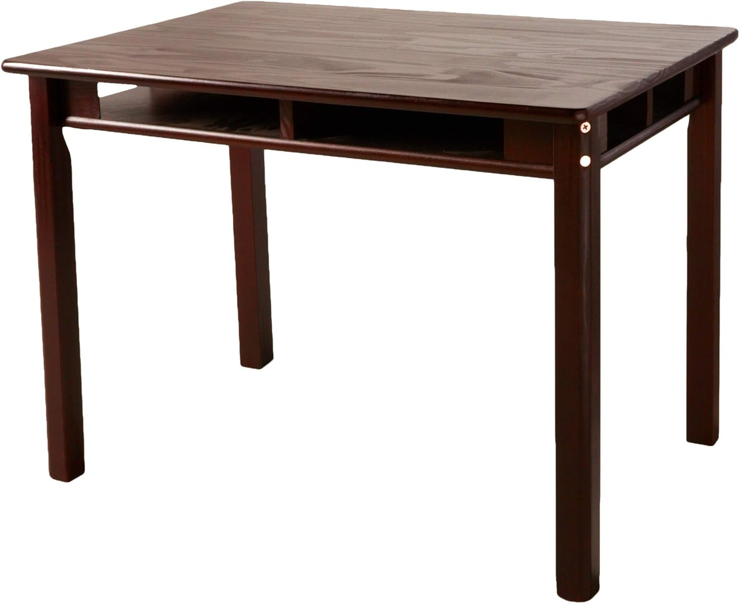Child'S Rectangular Table with Shelves and 2 Chairs, Espresso Finish, 32 3/4" X