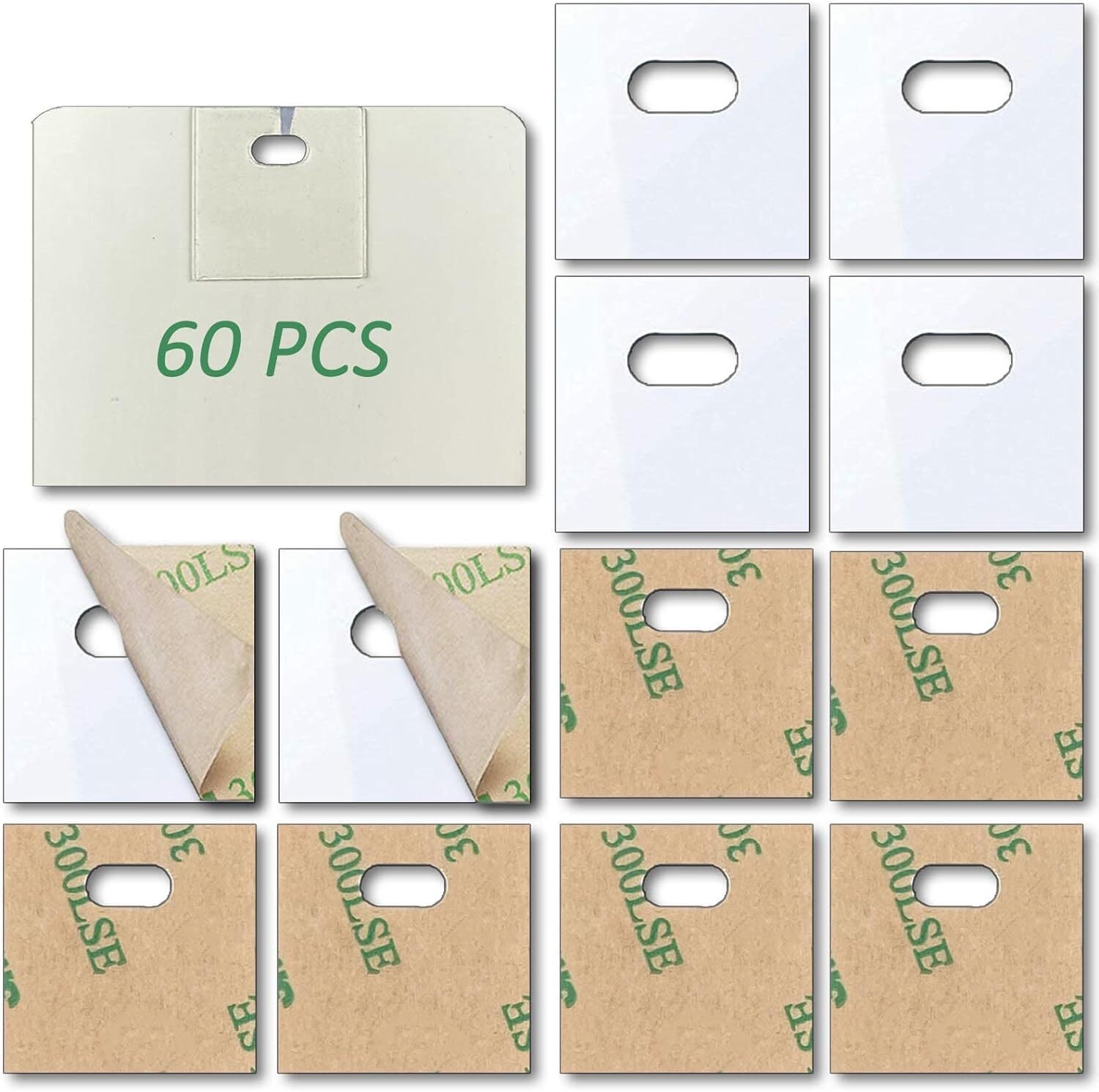 60 PCS Vertical Blind Repair Tabs Kit Clear Fixer 1.18inch*1.18inch,