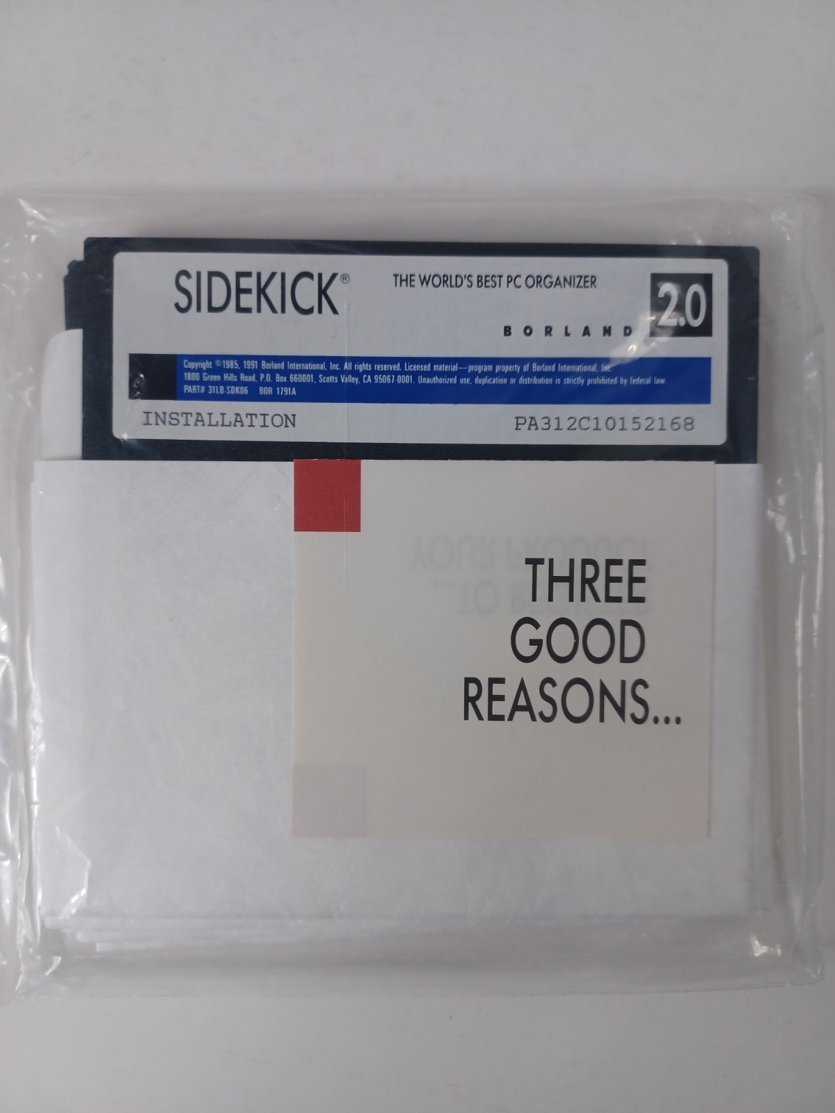 SIDEKICK 2.0 (5)5.25" Floppy Disks MS-DOS 1991 Borland New Sealed PC Organizer