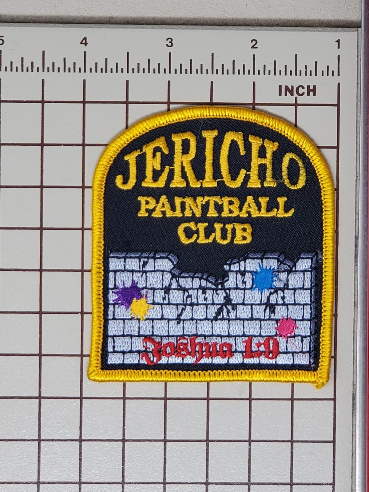 Early 90s Paintball Patch - Jericho Paintball Club Joshua 1:9 Bible Religious