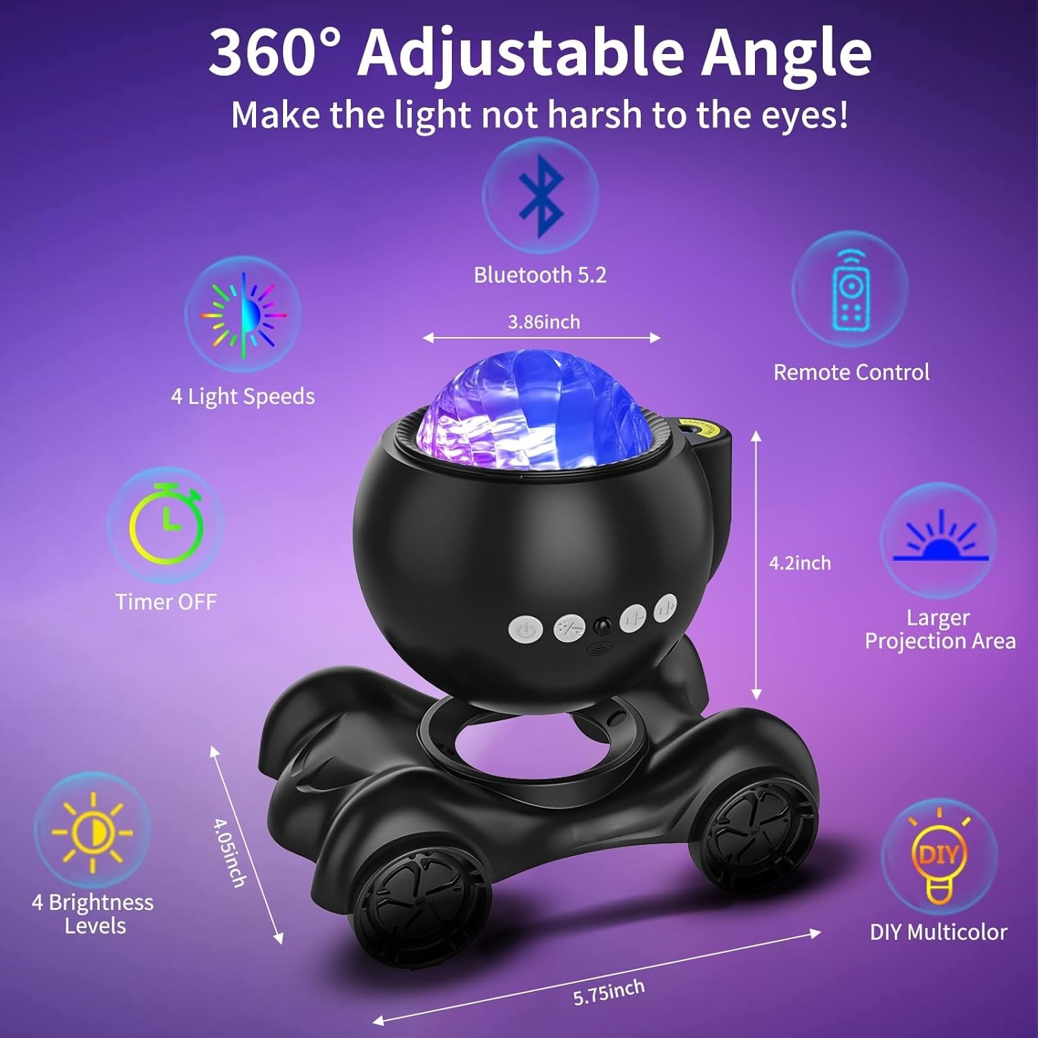Star Projector, Galaxy Projector Built-in Bluetooth Speaker and 8 White Noise...