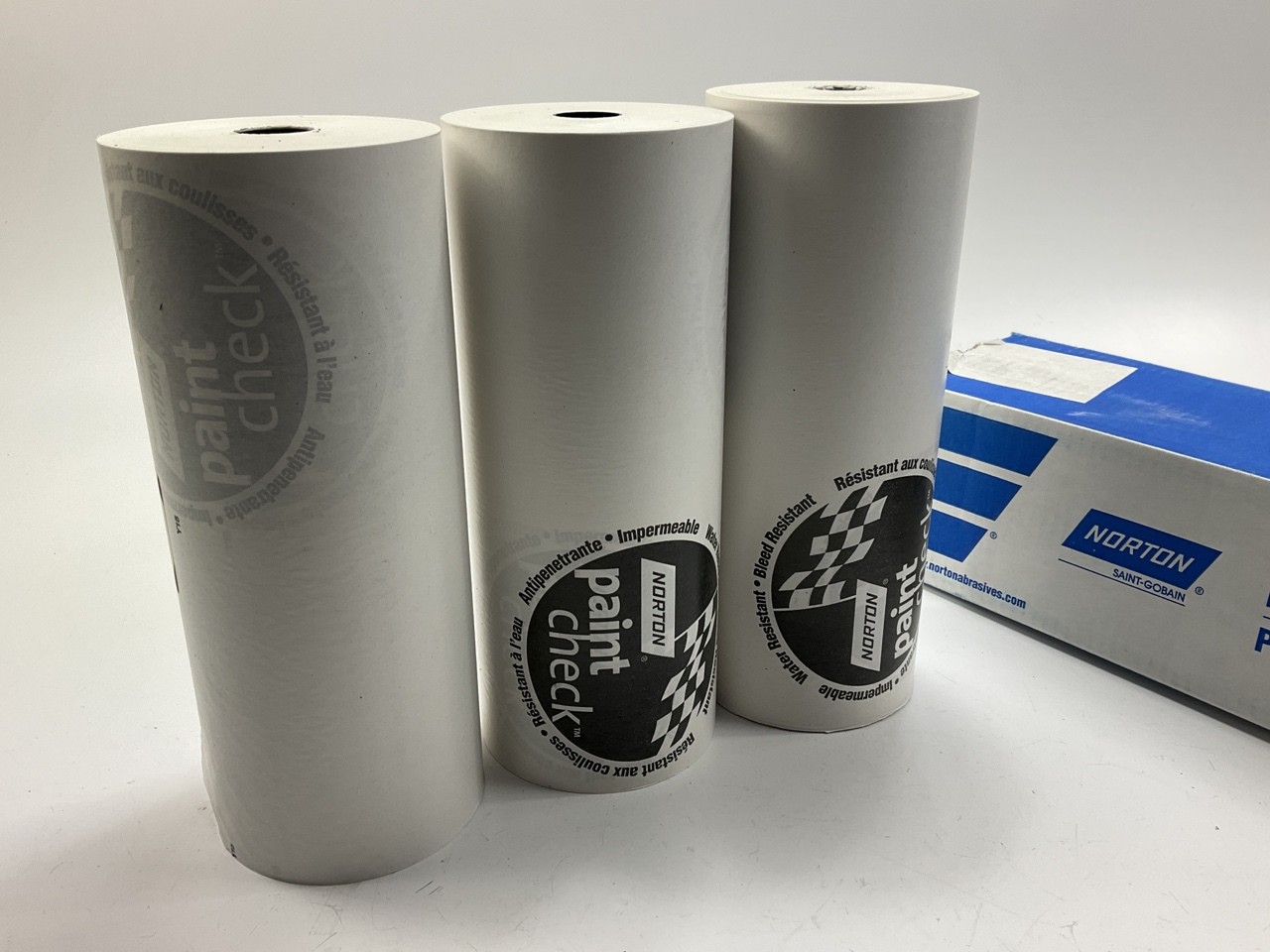 Norton 00403 White 12" X 750' Polycoated Masking Paper (3 Rolls, 250 Feet Each)