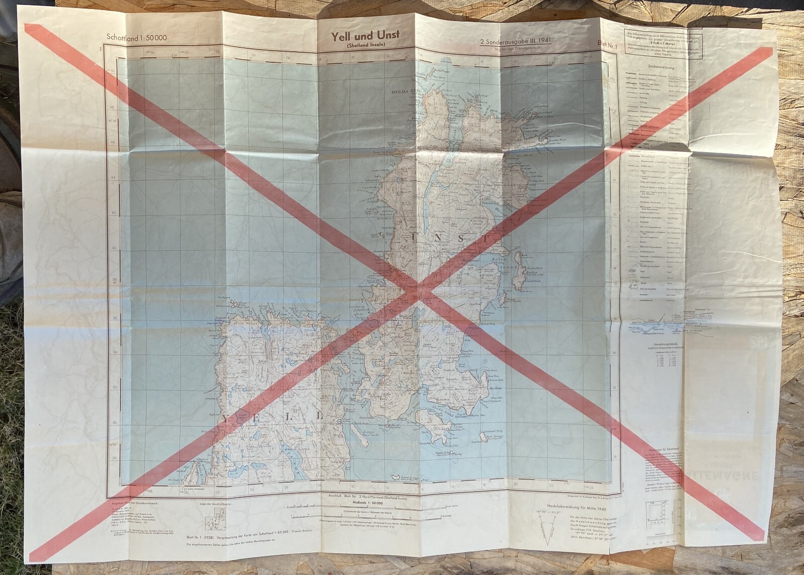 Rare Vintage WWII French Michelin German Invasion Map of Scotland United Kingdom
