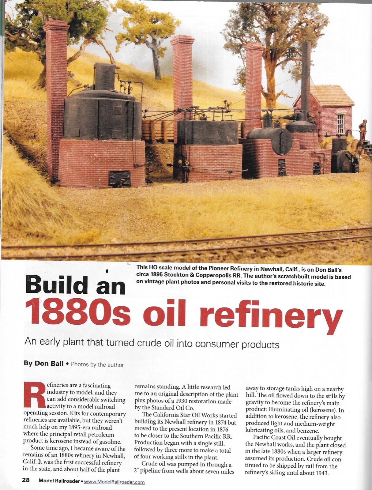 Model Railroader Aug.2012 Mountain Layout Multi Deck Oil Refinery Tunnel Portal