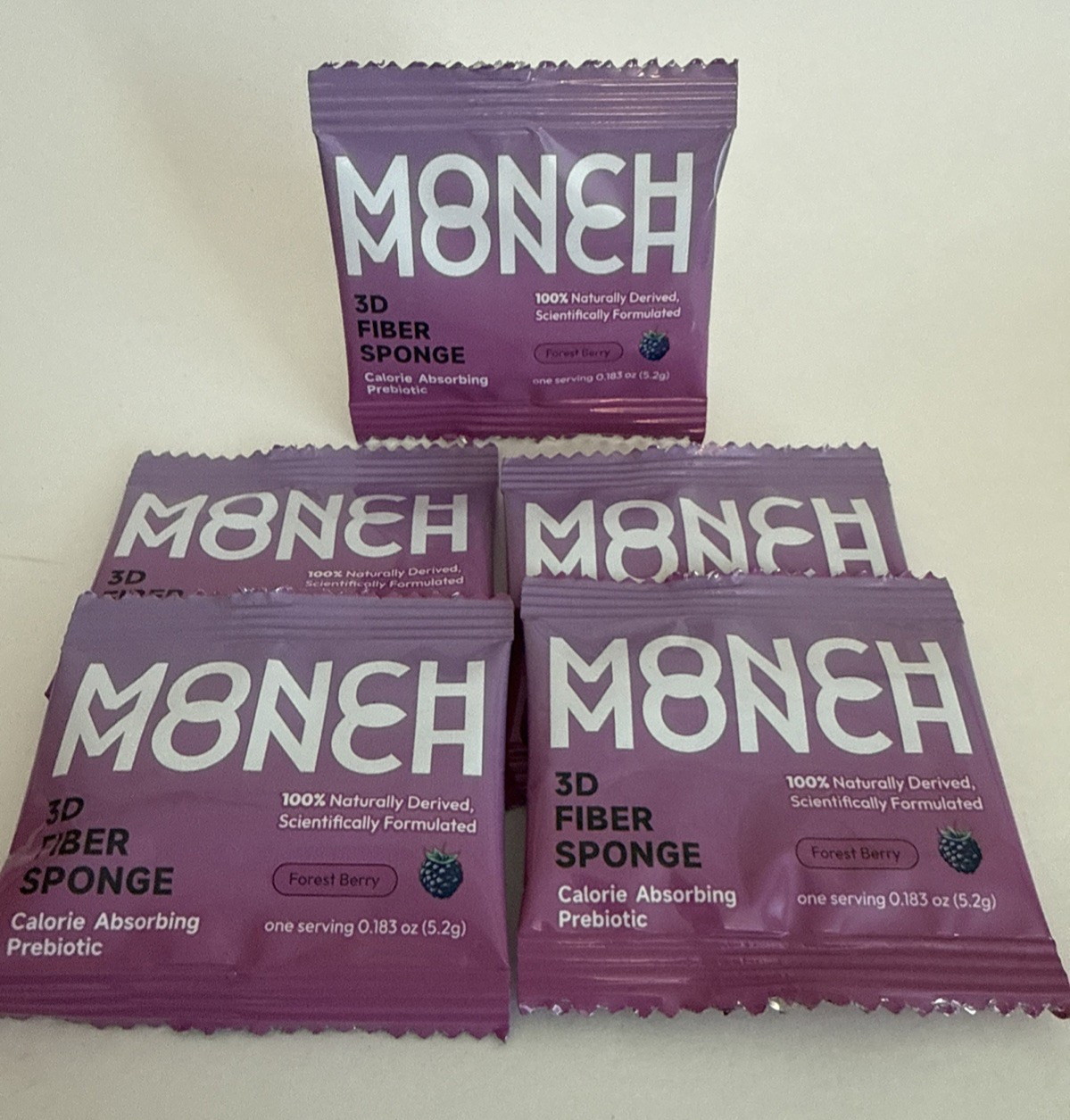 Monch Monch Calorie Absorbing Fiber 3D Fiber Sponge 5 Sealed Packets