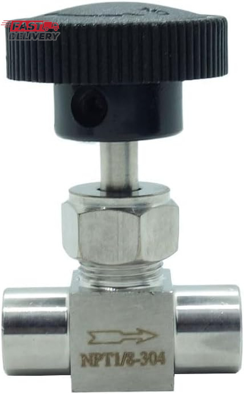 1 Piece Stainless Steel 304 Instrument Gas Needle Valve 1/8" NPT Female X 1/8 NP