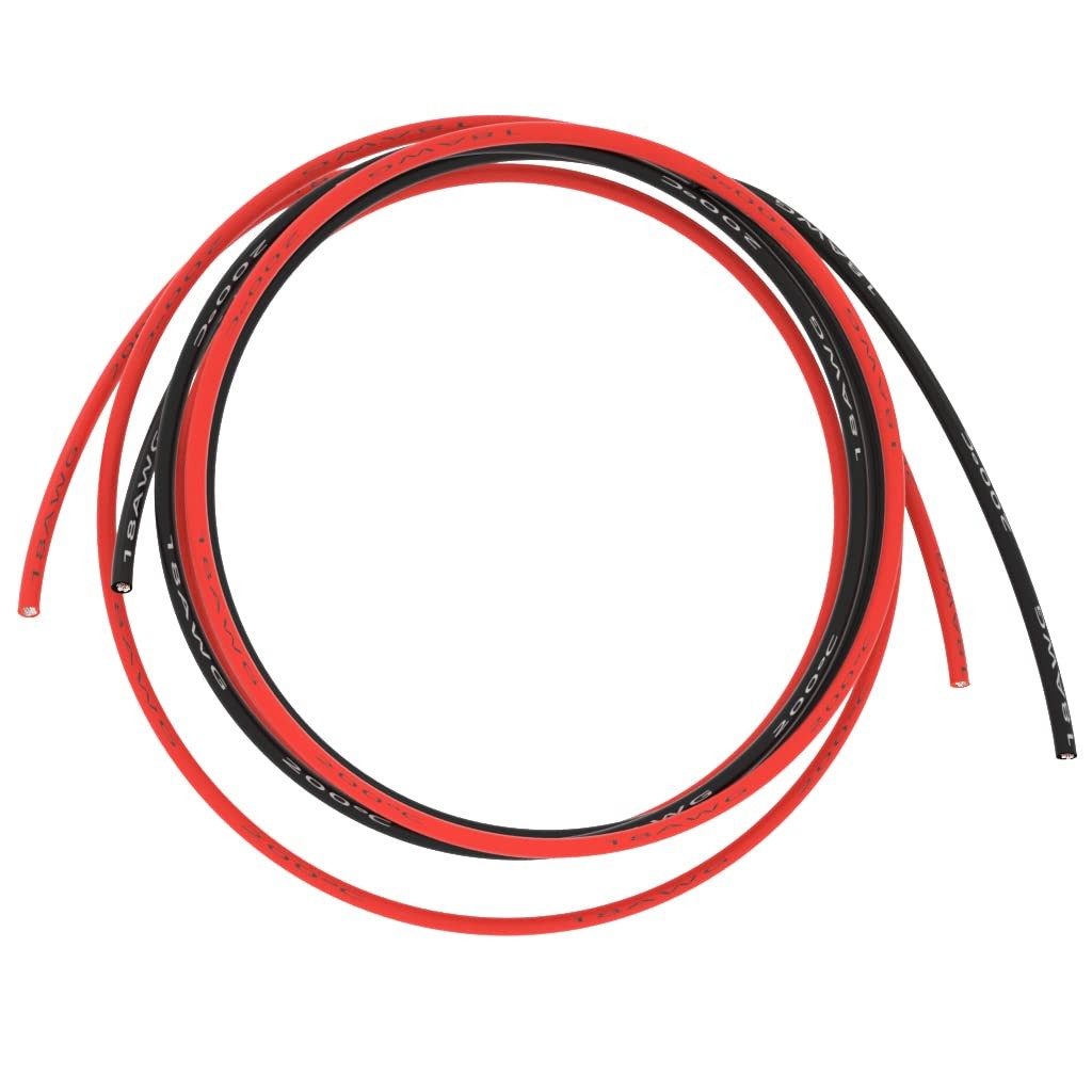 BNTECHGO 18 Gauge 18 gauge silicone wire 5ft and 5ft, 18 red black