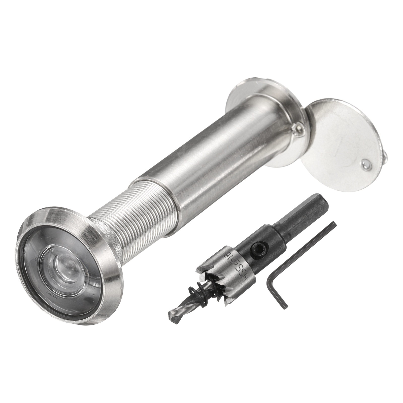 Door Pebble Suitable for 2-3/5'' to 4-1/8'' Doors, Brushed Nickel