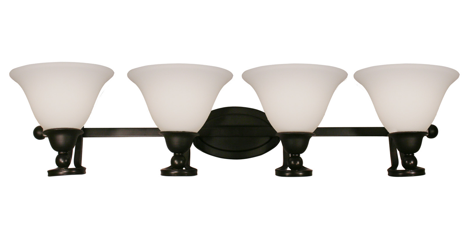 Bronze With White Feather Glass 4 Light Bath Orig $471