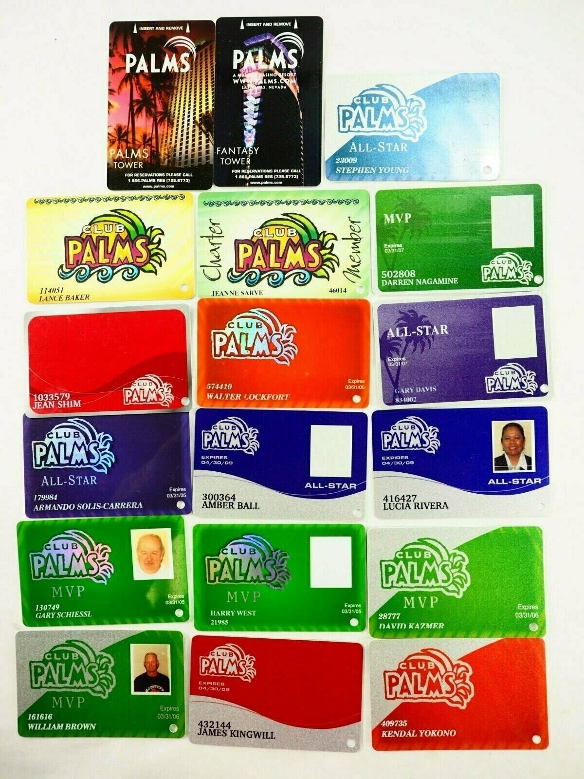 Palms Hotel & Casino Las Vegas Room and Players Club Cards 18 Types You Pick