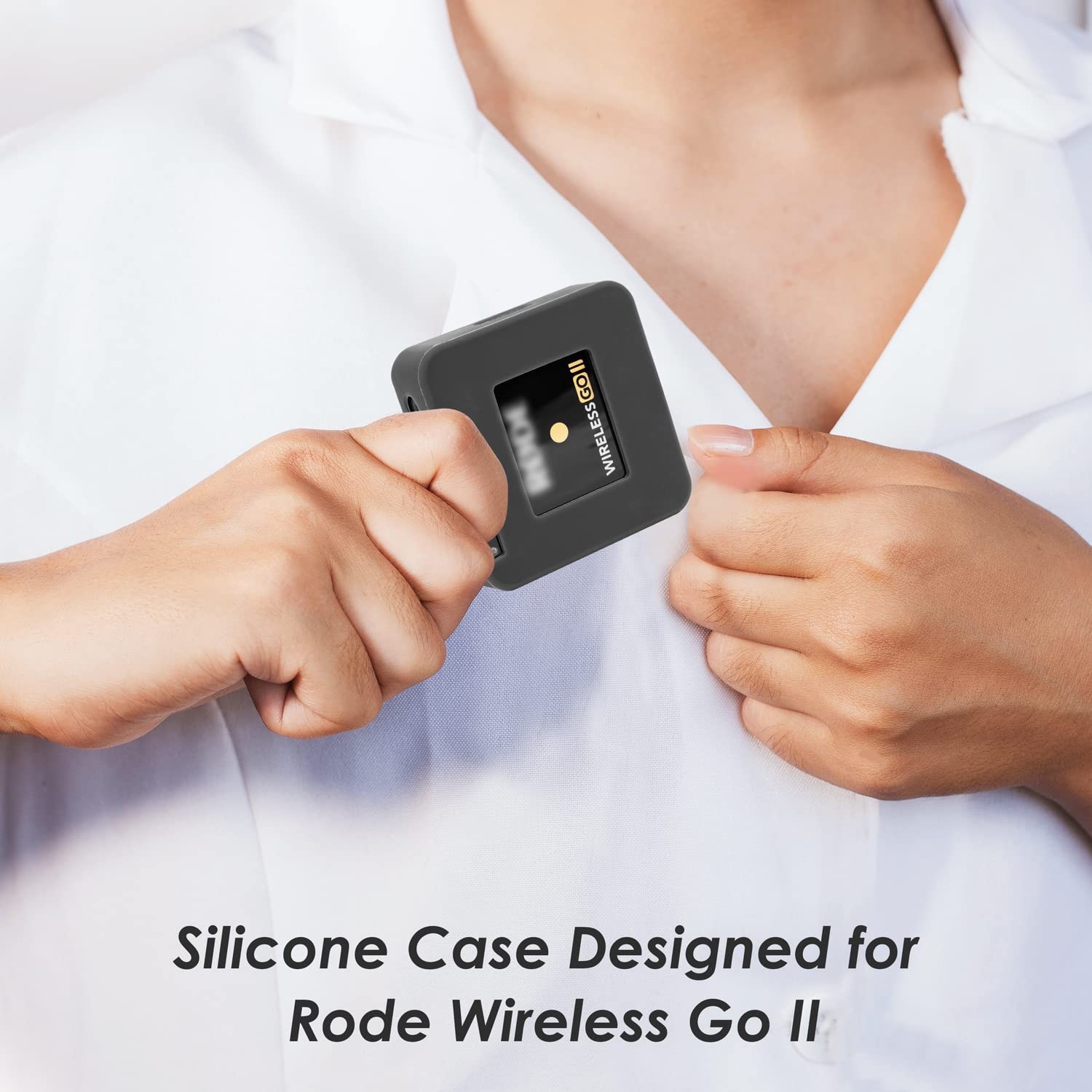 YOUSHARES Silicone Case Compatible with RODE Wireless Go 2 Accessories Black