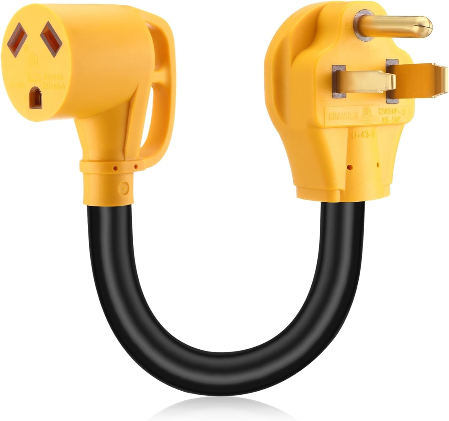 Kanayu 50Amp to 30Amp RV Power Adapter Cord Compatible with NEMA 6-50P Yellow
