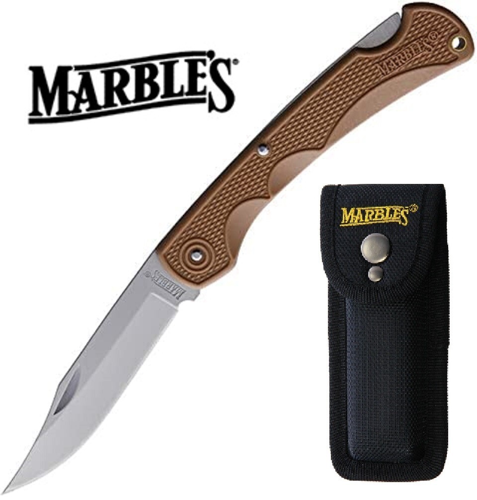 Marbles Desert Tan Lock Back Work Knife w/ Sheath - Fast Shipping!