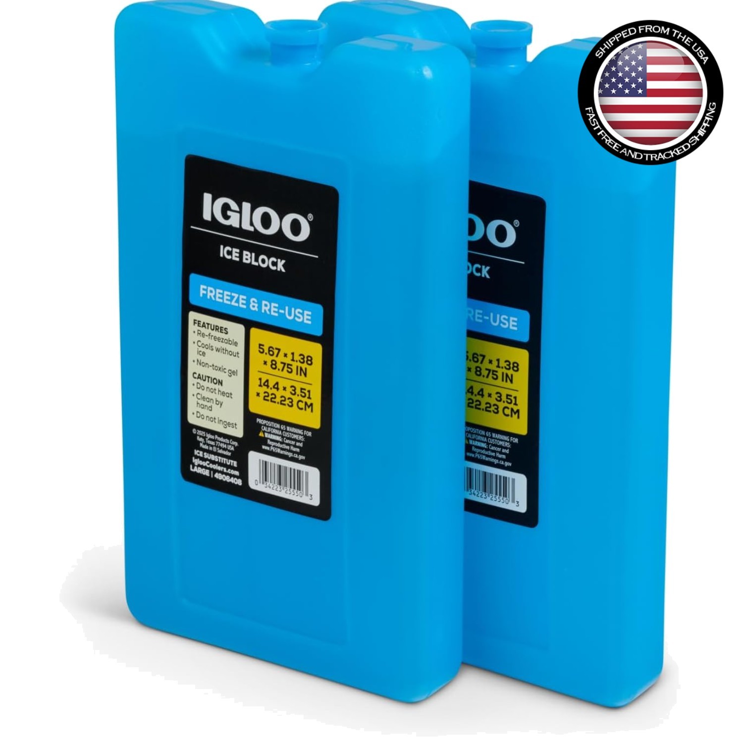 Large Maxcold 2 Pack Ice Block, Reusable Ice Packs for Coolers, Freezer Pack,...