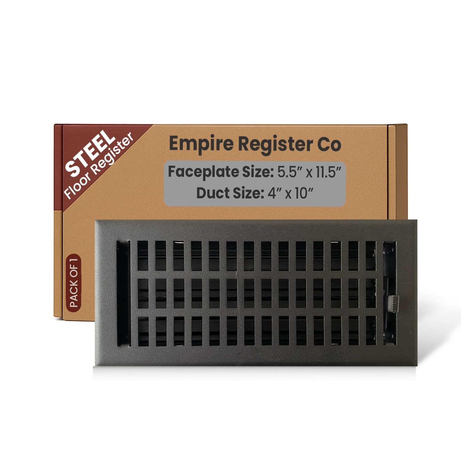 Empire Register Co, Steel Floor Register - 4x10 inch, Modern Contemporary Des...