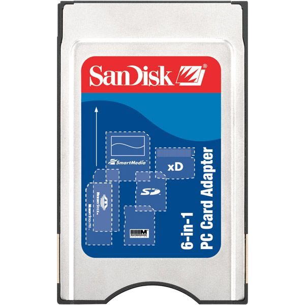 Sandisk 6-in-1 PCMCIA PC Card Mem Adapter SD SDHC XD M/H SM MMC MS (SDAD-67-A10)