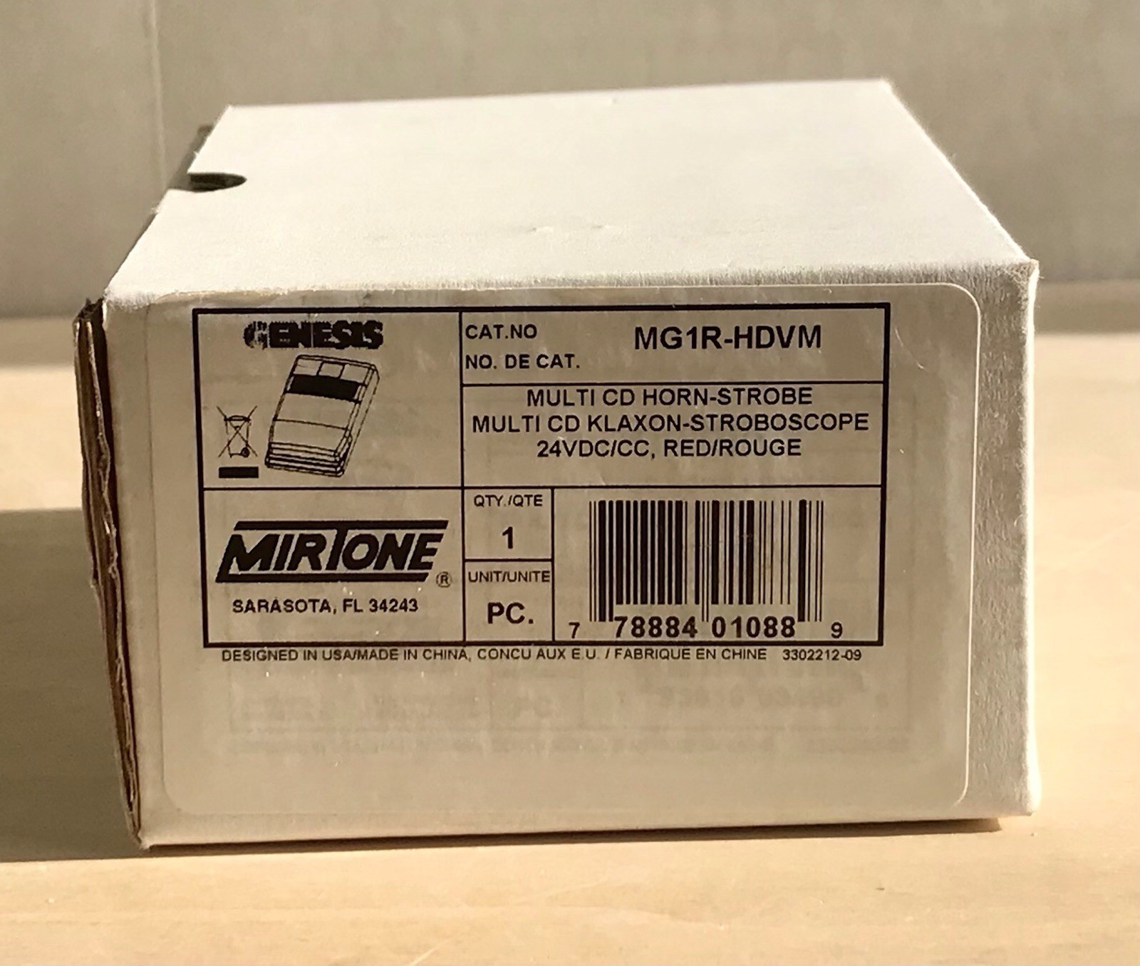 Mirtone Edwards EST Genesis MG1R-HDVM 24V Wall Mount Fire Alarm