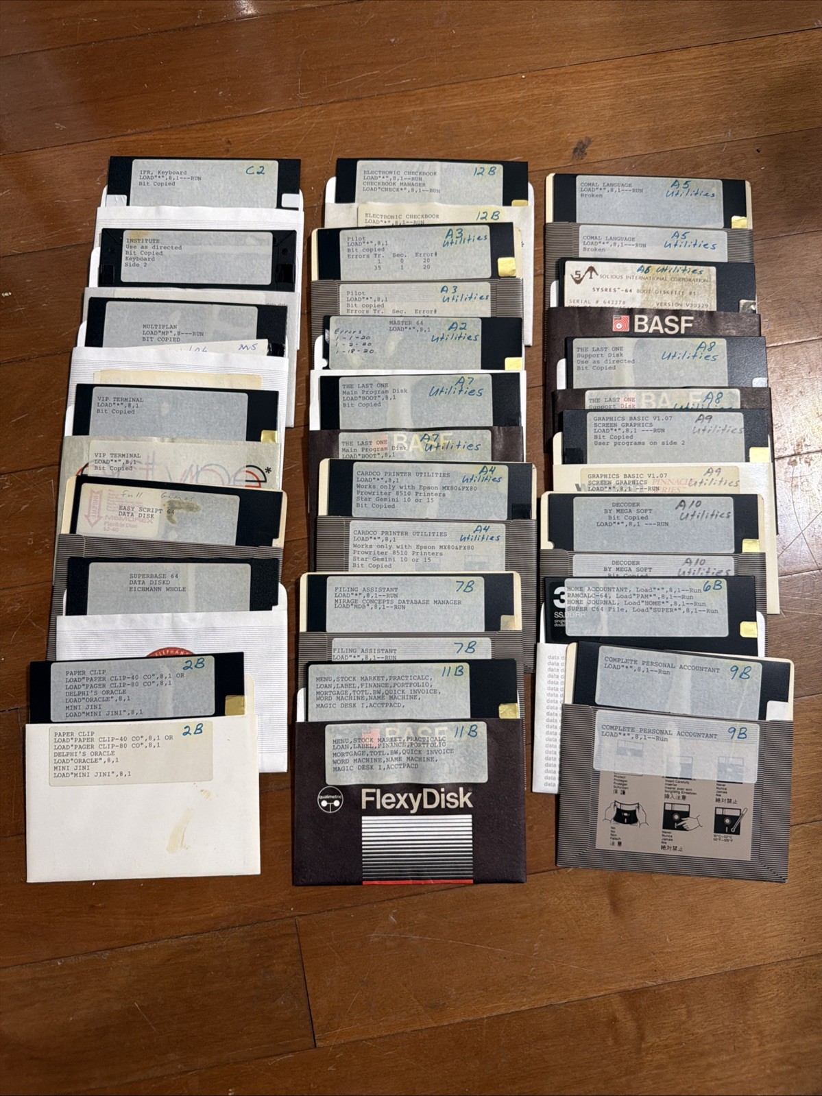 Vintage 1980s Floppy Disk Programming Data Operating System Lot D