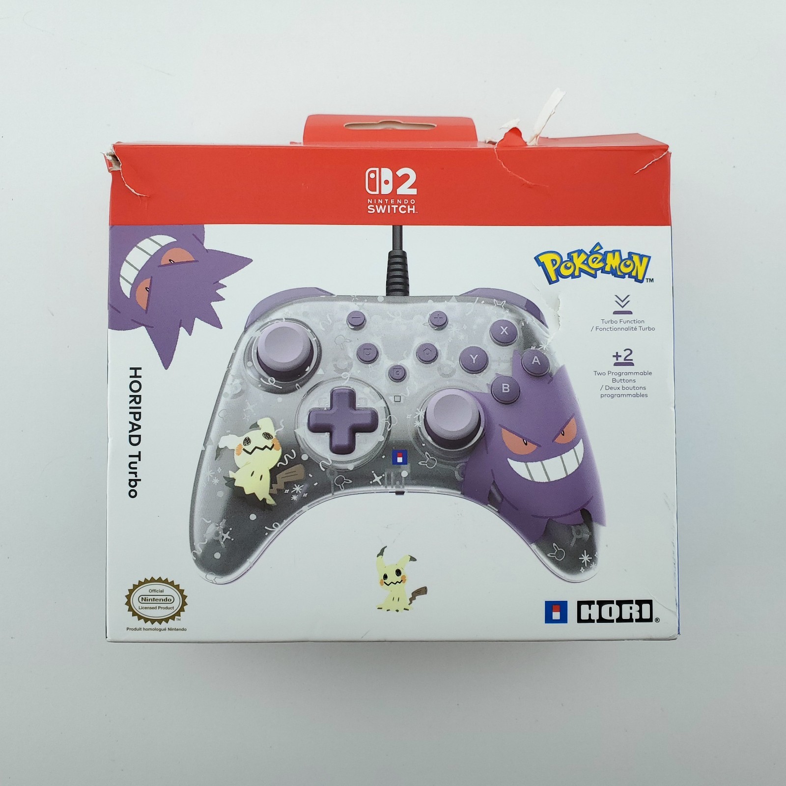 HORI HORIPAD Turbo Pokemon Gengar Wired Controller For Nintendo Switch 2