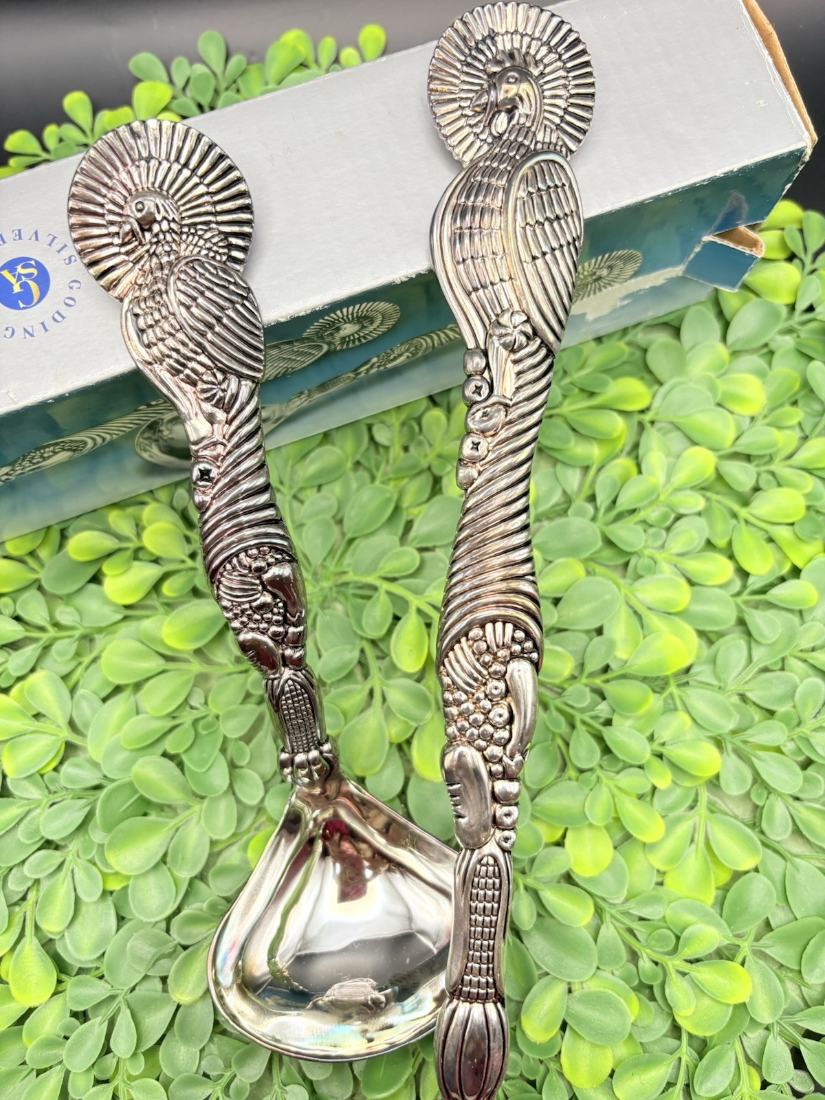 Godinger Silverplated Fancy Turkey Cornucopia Design Spoon Serving Set