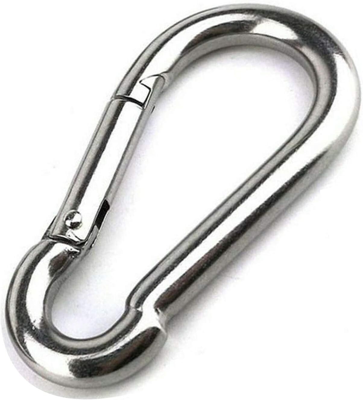 Large Carabiner Clip 5-1/2 Inch Heavy Duty Stainless Steel Spring Snap Hook New