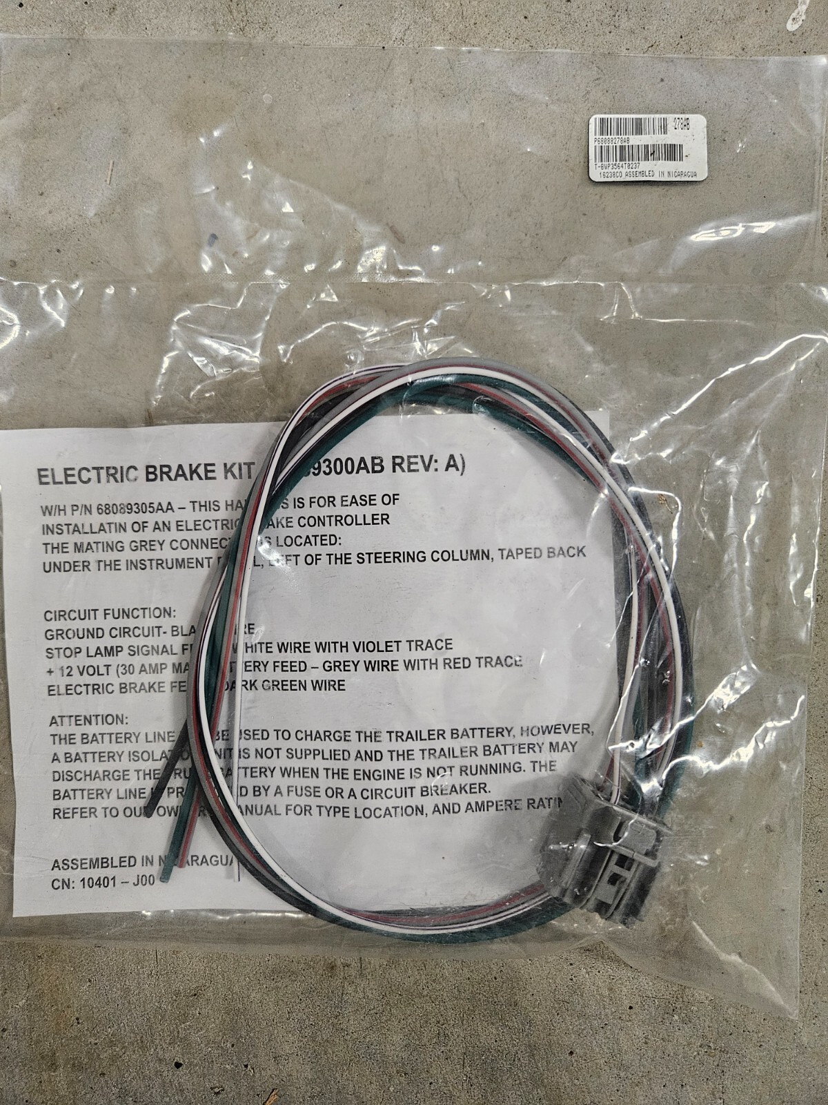 Jeep Grand Cherokee- Electric Brake Kit Towing/Trailer - Wiring Harness