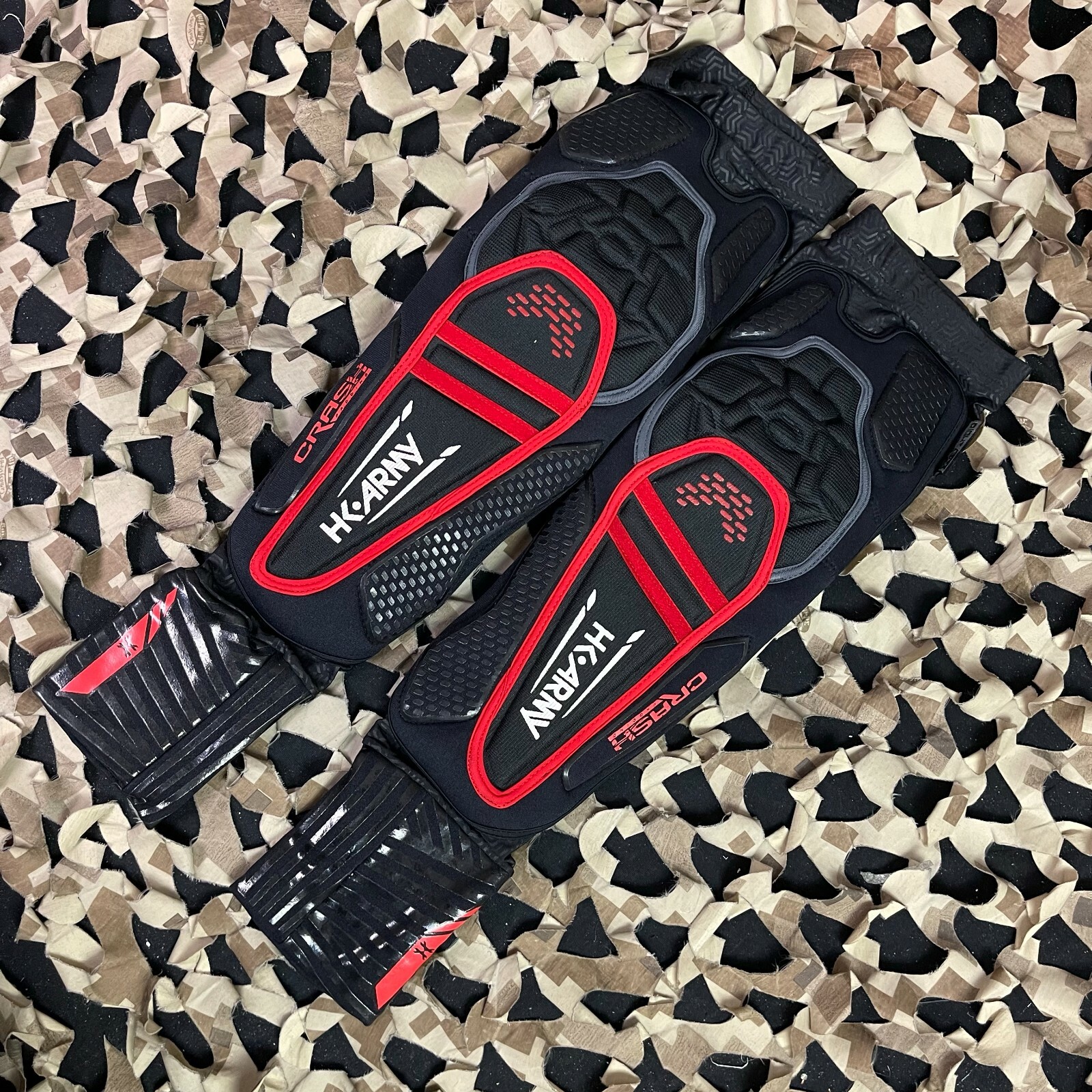 NEW HK Army Crash CTX Elbow Pads - Black/Red - XX-Large