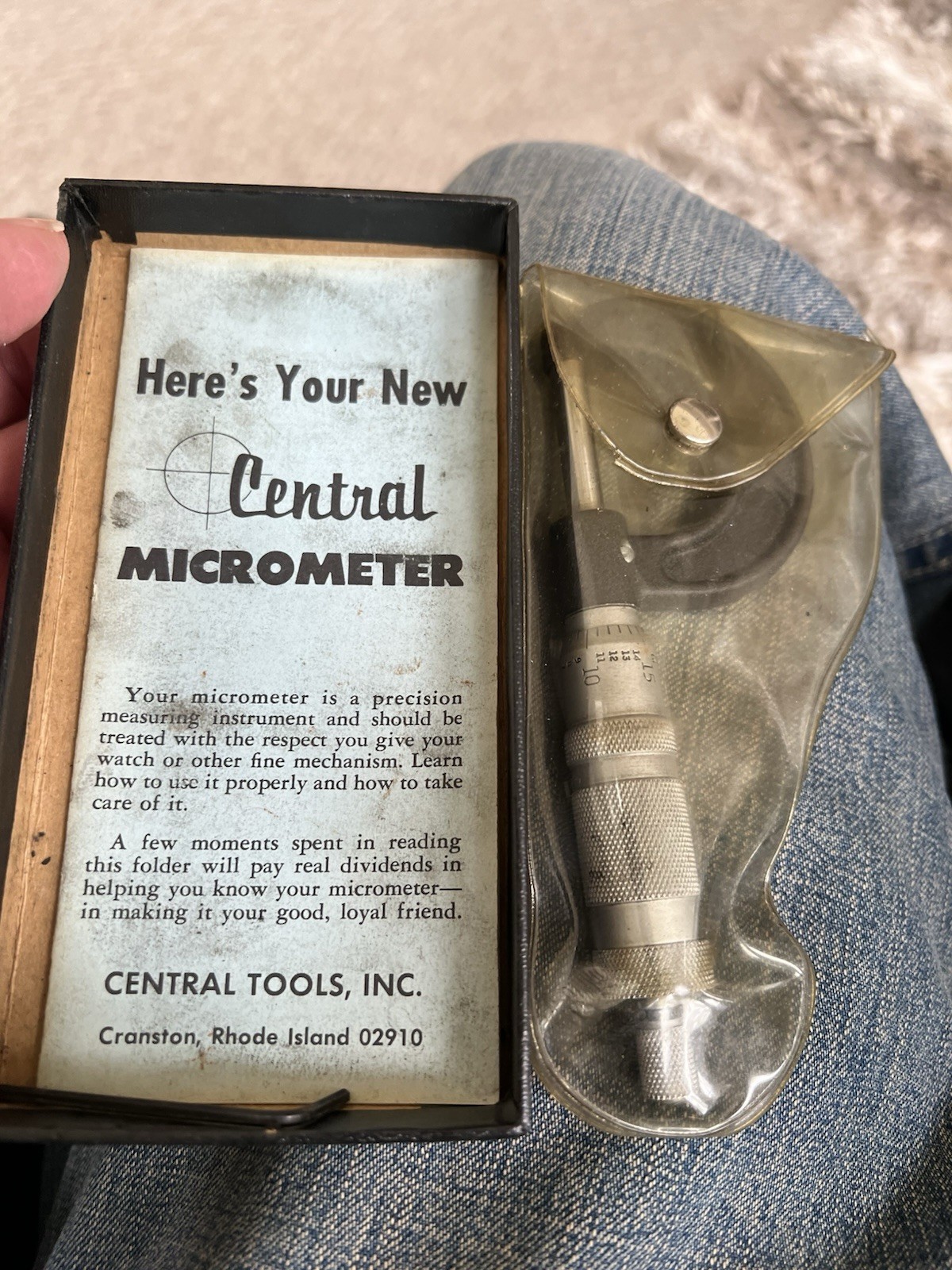 Vintage Central Tool Co. 0"-1" Micrometer in Original Box