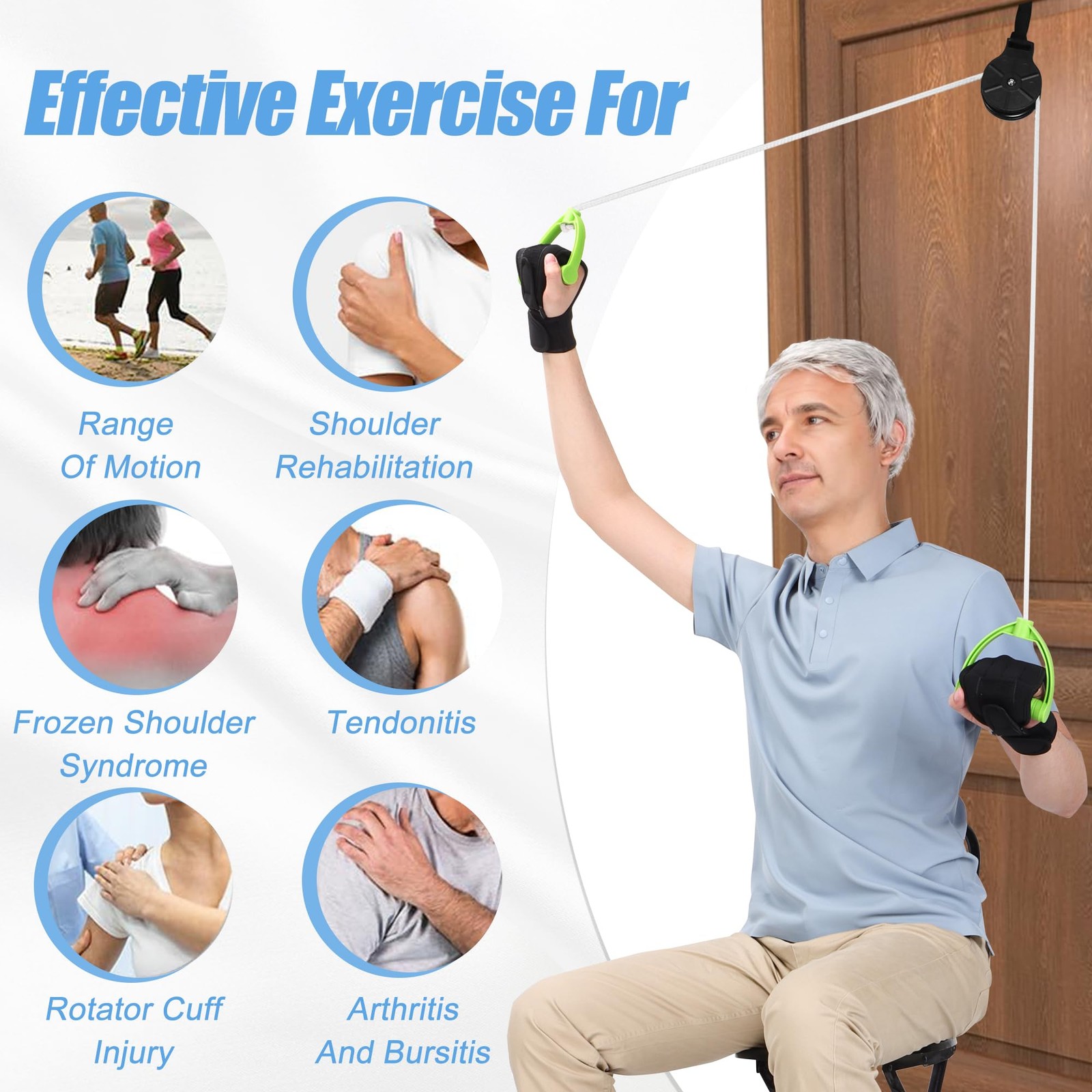 Shoulder Pulley for Physical Therapy, Pulleys for Shoulder Rehab Over The Doo...