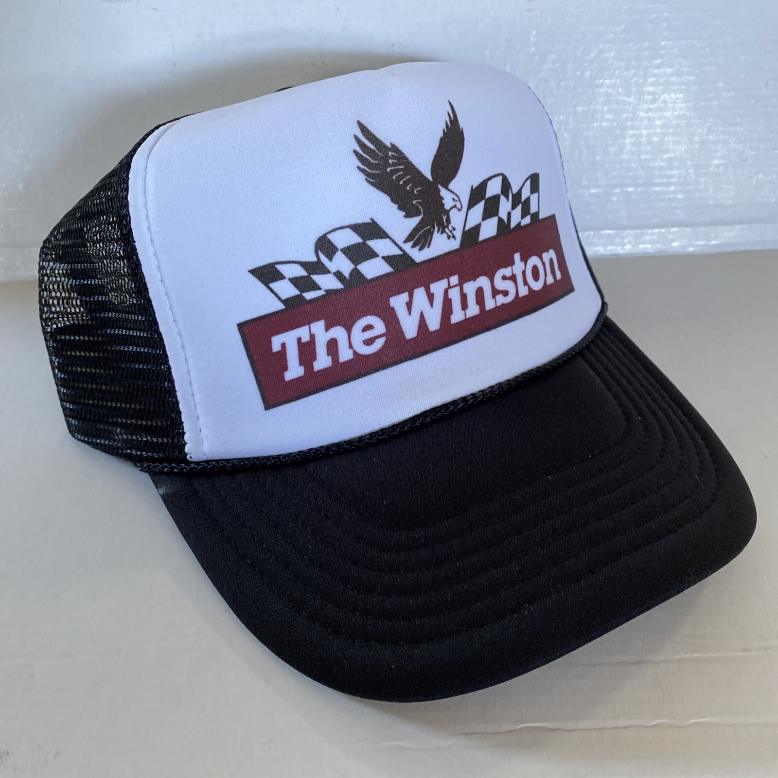 Vintage The Winston Hat Winston Cup Trucker Hat snapback Black Cap NASCAR