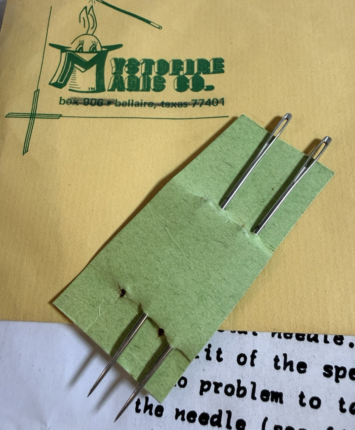 Vintage Peter Kersten Needle and Thread Magic Trick