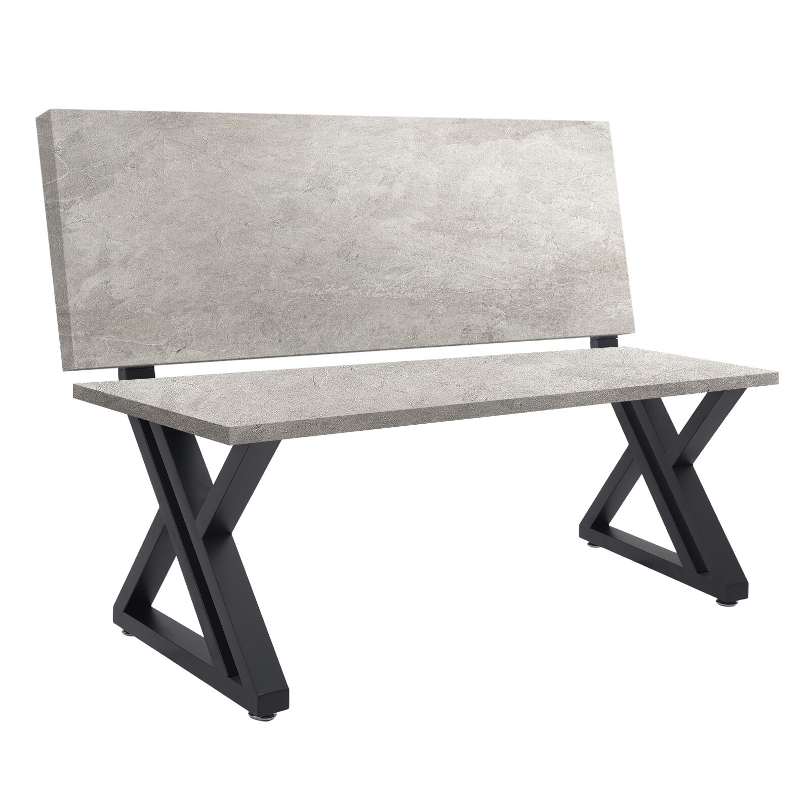 2PCS Bench Legs Z-Shaped Bench Legs with Backrest Bracket Bench Legs Black