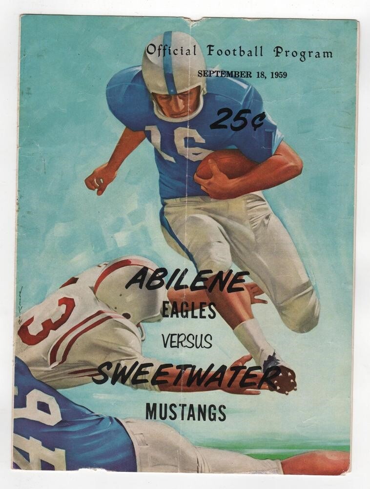 1959 Texas High School Football Program Abilene v Sweetwater 9/18 49431